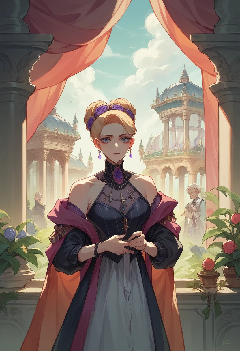 "An ancient Srivijayan market scene, filled with merchants trading exotic goods, surrounded by opulent architecture and vibrant cultural displays."
