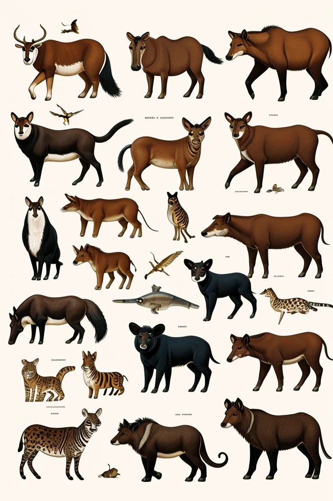 Illustration of animals in nature