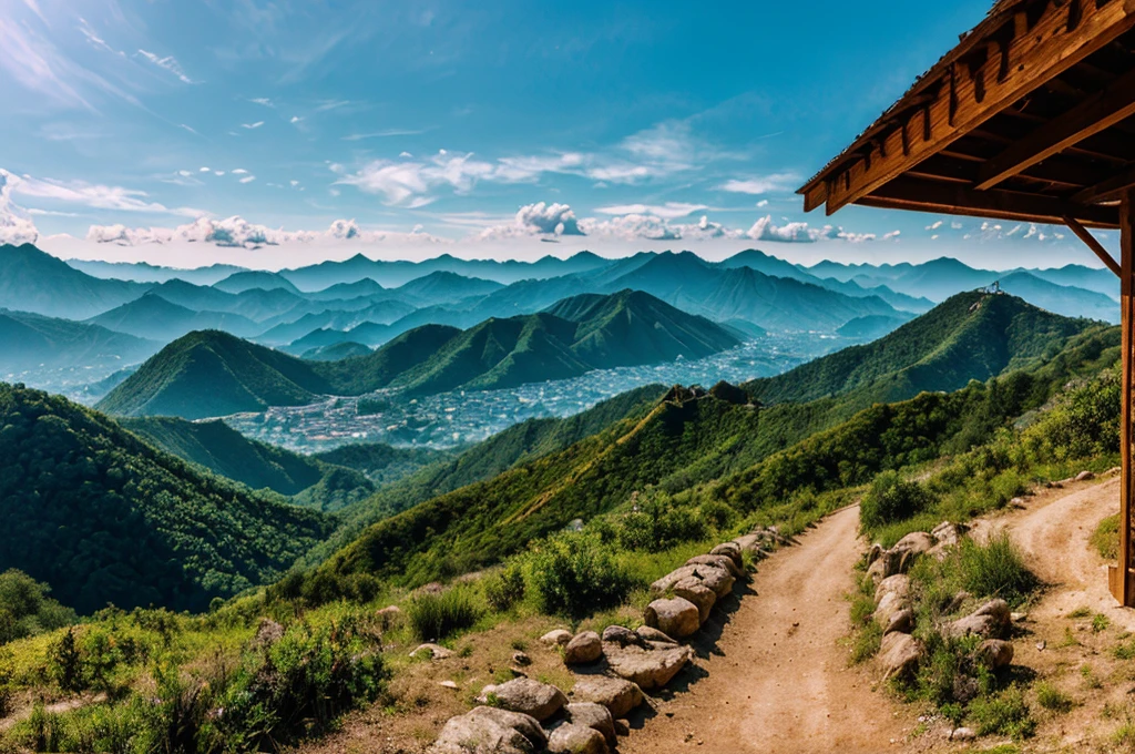 The landscapes around Batu Mountain are epic and grandiose, filmed in ultra high definition (16k uhd) highlight complex details, (Photorealistic,Ultra realistic, Best quality), masterpiece of professional photography, (A fascinating sight), (in a surreal setting), (The composition has perfect lighting...), a masterpiece combination of bright colors and liquid shades, laraxl,I