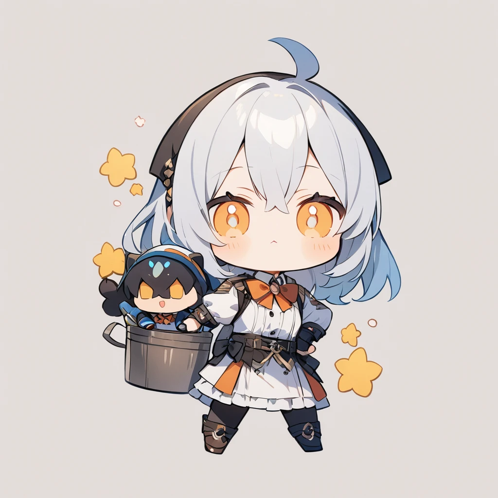 (White background),(Chibi Character:1.4) ！Third class