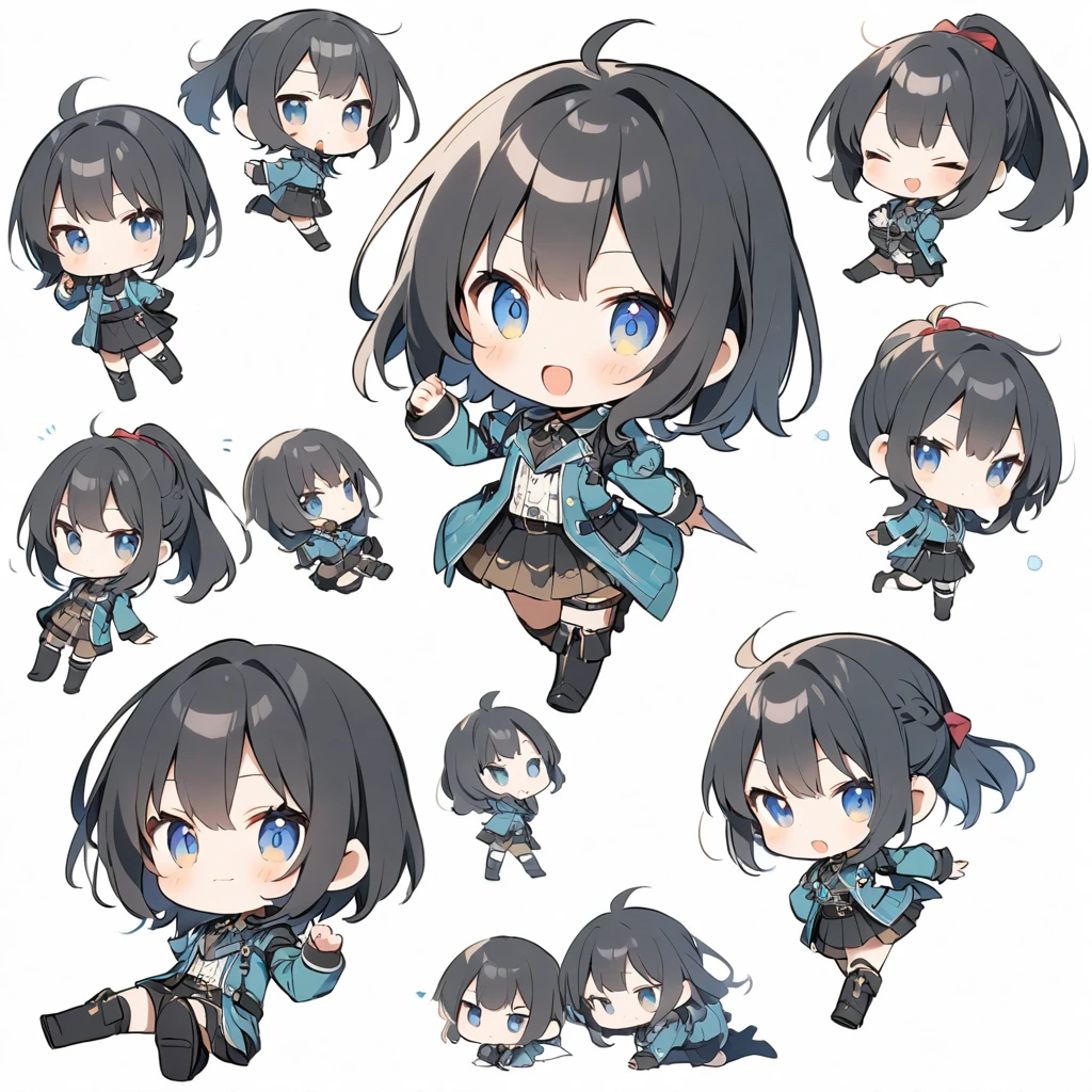 (White background),(Chibi Character:1.4) ！Third class