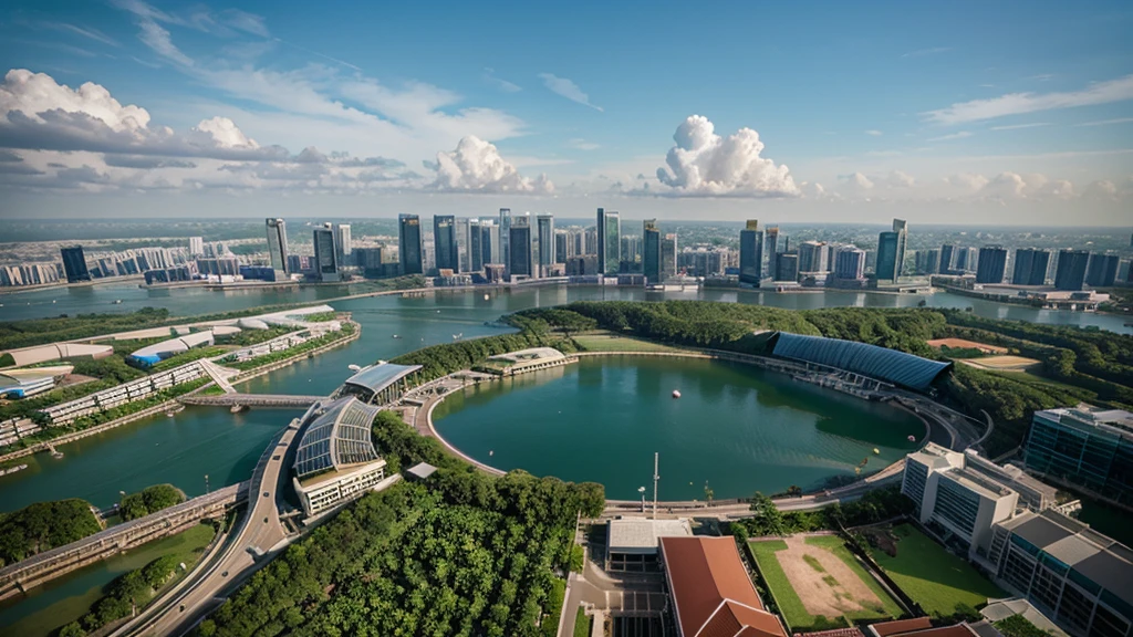 Beautiful natural scenery of Singapore viewed from above, Photorealistic photos. High definition,8K