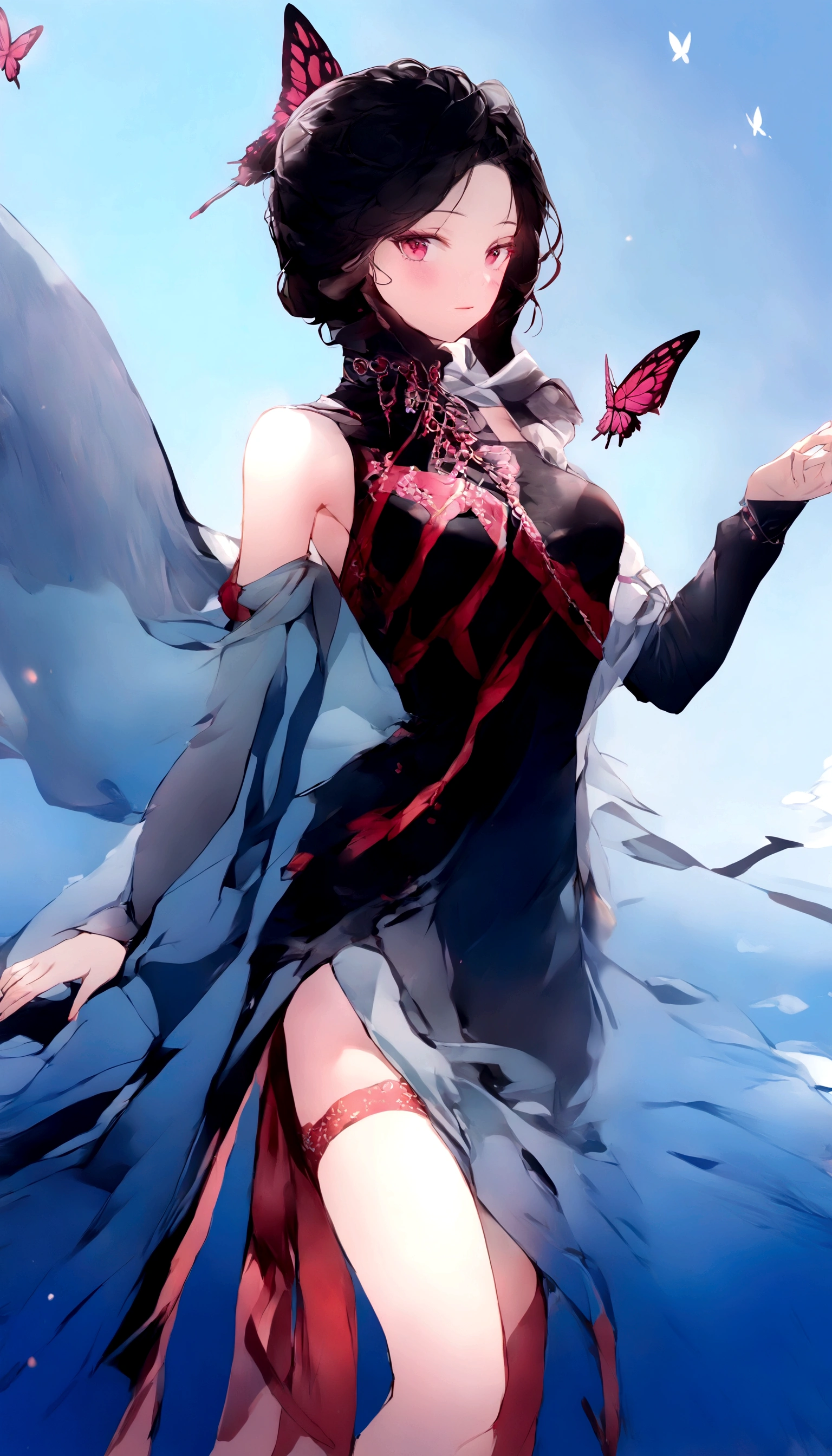  Beautiful Chinese girl likes butterfly