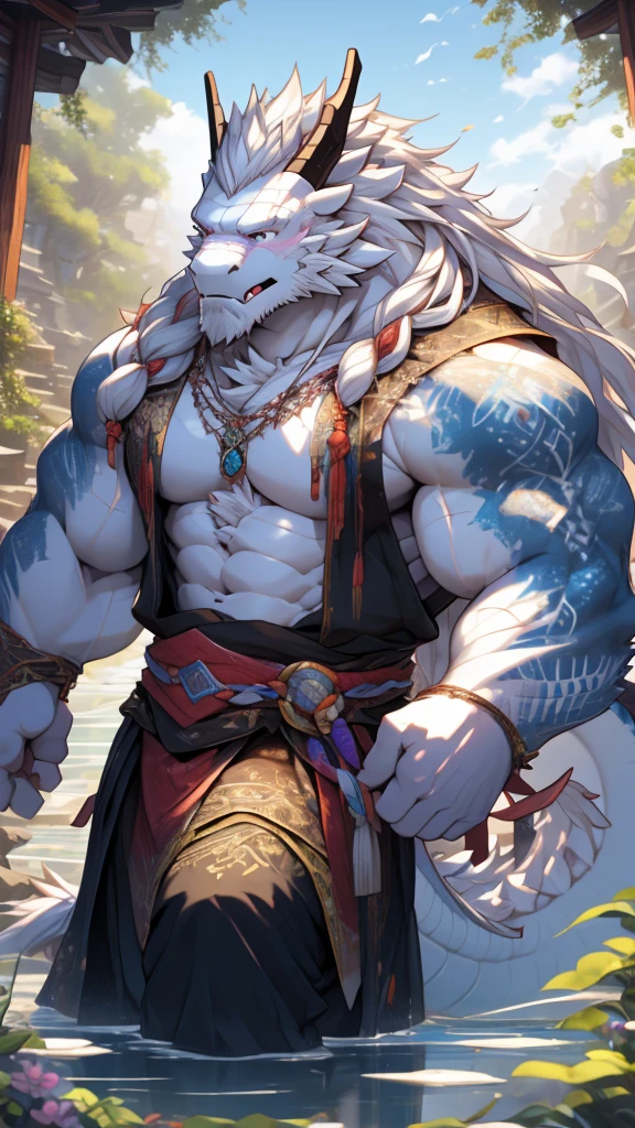 (masterpiece),(highres),(intricate details:1.4),extremely detailed,(illustration:1.2),8k,photorealistic,exquisite,solo,aged,elder male eastern dragon,muscular,Japanese swordsman,safeguard,manhood ,(white skin:1.7),(white hair:1.3),long hair,long white beard,scar,badly damaged,hurt,broken body ,the icey frozen lake,bleeding ,suffering,naked body 