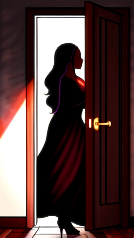 Big size door open, bright light inside , red lord shiva and lord parvathi making love