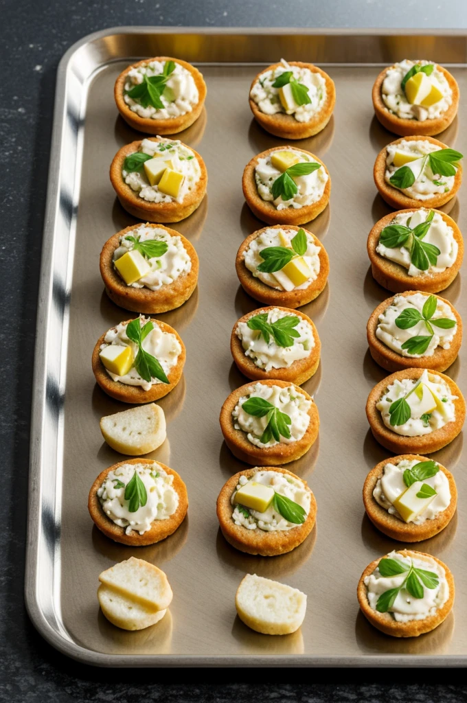 An image of canapes placed on a tray