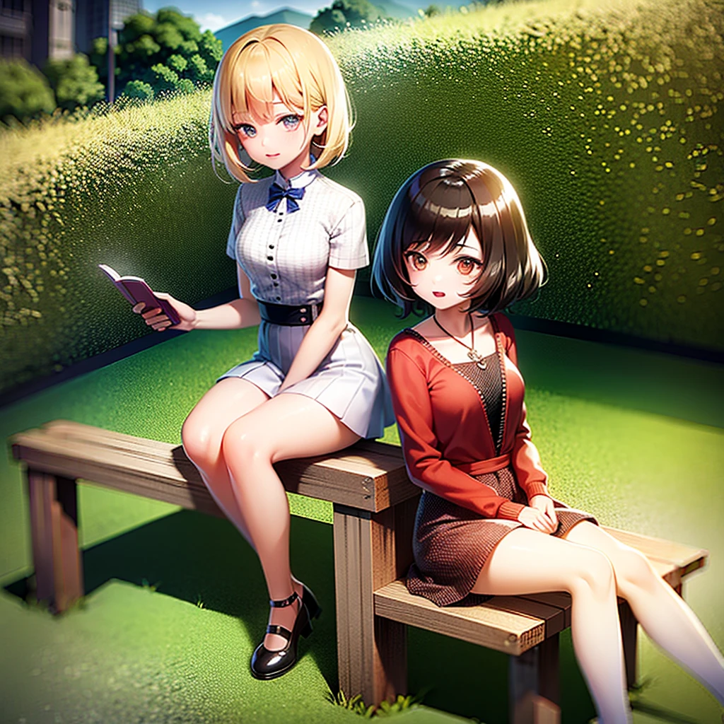 ((Highest quality)), ((masterpiece)), (detailed),(High resolution:1.2),(Anime girl sitting on a bench reading a book), artwork in the style of Gwaiz, Gwaiz, Anime Moe Art Style, Young Anime Girl, makoto shinkai. Digital Rendering, Gwaiz on pixiv artstation, Gwaiz on artstation pixiv, Cute girl anime visuals, Beautiful anime portraits, In anime style