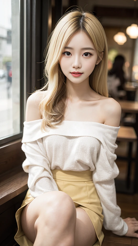Taiwanese women,Female Model,transsexual ,Slim,Good shape,HD, off-shoulder shirts , mini skirt,Knee-high boots,blond