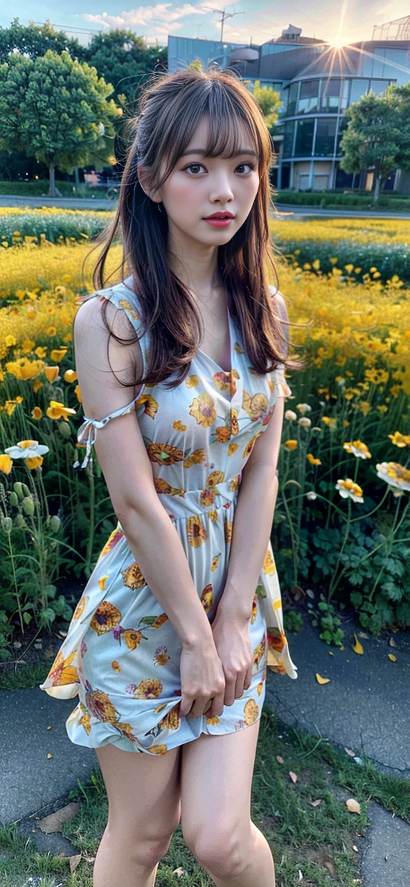 (best quality,4k,8k,highres,masterpiece:1.2),ultra-detailed,(best quality,realistic:1.2),lovely woman,japanese girl, ultimately cute face, field of poppy flowers,sheer yellow floral print summer dress,sunset,play,joy,beauty,harmony,portrait,soft lighting,vibrant colors, HDR, 8k, absurdres, cinestill 800, sharp focus, add_detail:2, Ultra HD | | | ((Fullbody-shot)) add_detail:2 (1woman, solo)