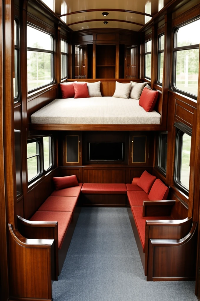 Furniture inspired by a train