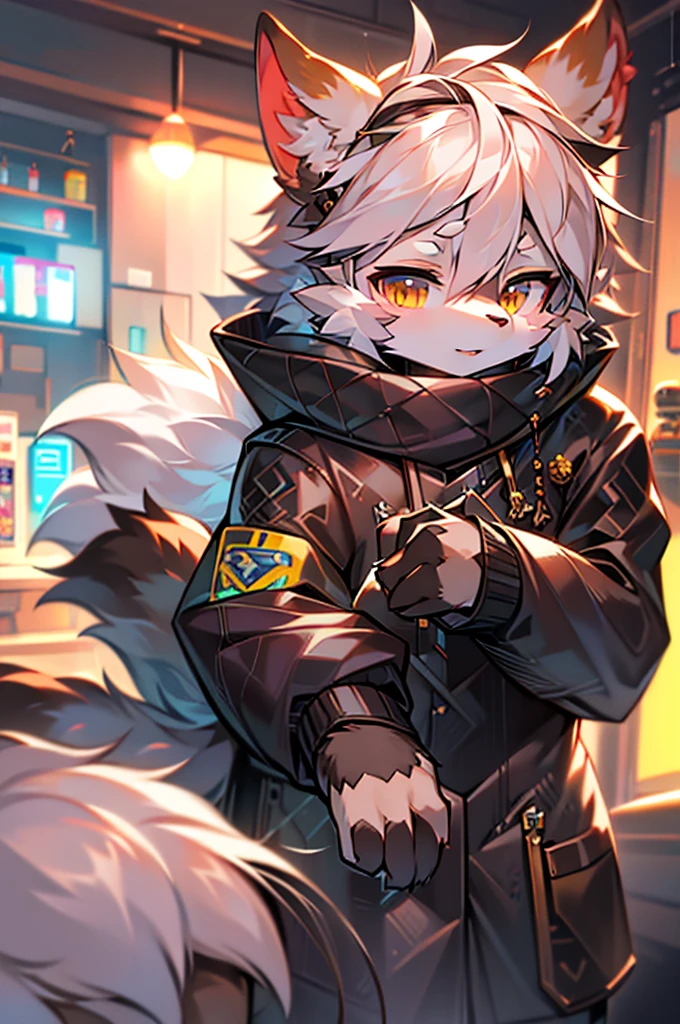 Guara wolf, mascle, furry, nya, wearing cold clothes, best qualityer,3d, 8K, anime styling
