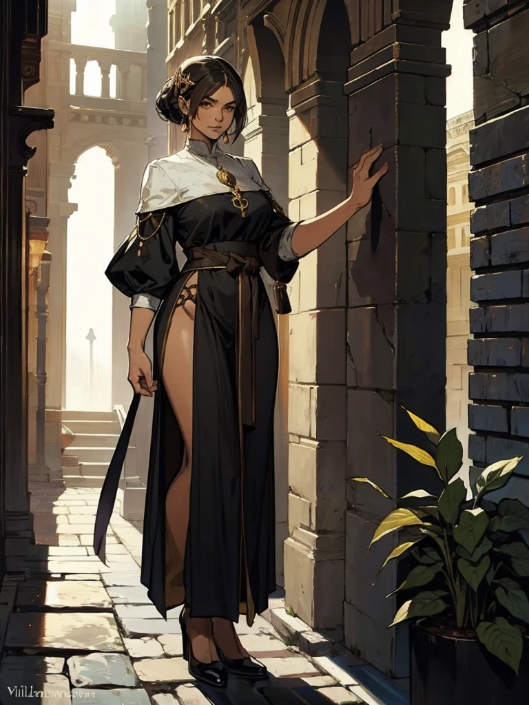 , , villager costume, medieval fantasy, full body image