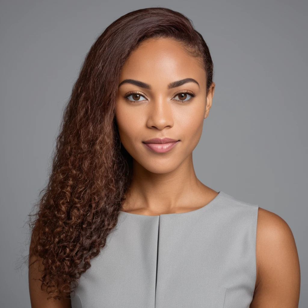 Here's a professional prompt for generating a corporate ID photo for an other lightskin African girl: "Generate corporate ID photo for an African professional girl with lightskin. Ensure photo reflects a professional and serious demeanor, with consistent quality and style suitable for official use. The subjects' face should be well-lit and clearly visible, emphasizing her professionalism and authentic personality."
