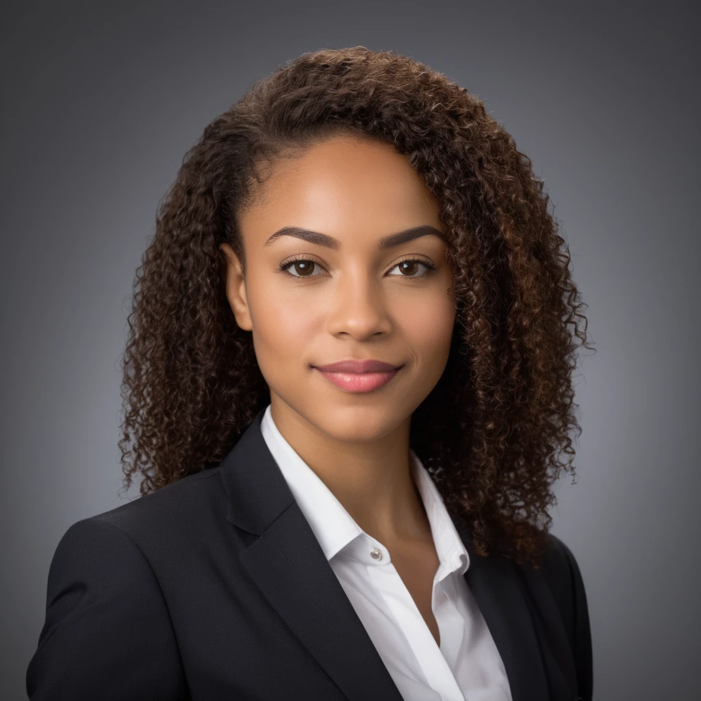 Here's a professional prompt for generating a corporate ID photo for an other lightskin African girl: "Generate corporate ID photo for an African professional girl with lightskin. Ensure photo reflects a professional and serious demeanor, with consistent quality and style suitable for official use. The subjects' face should be well-lit and clearly visible, emphasizing her professionalism and authentic personality."
