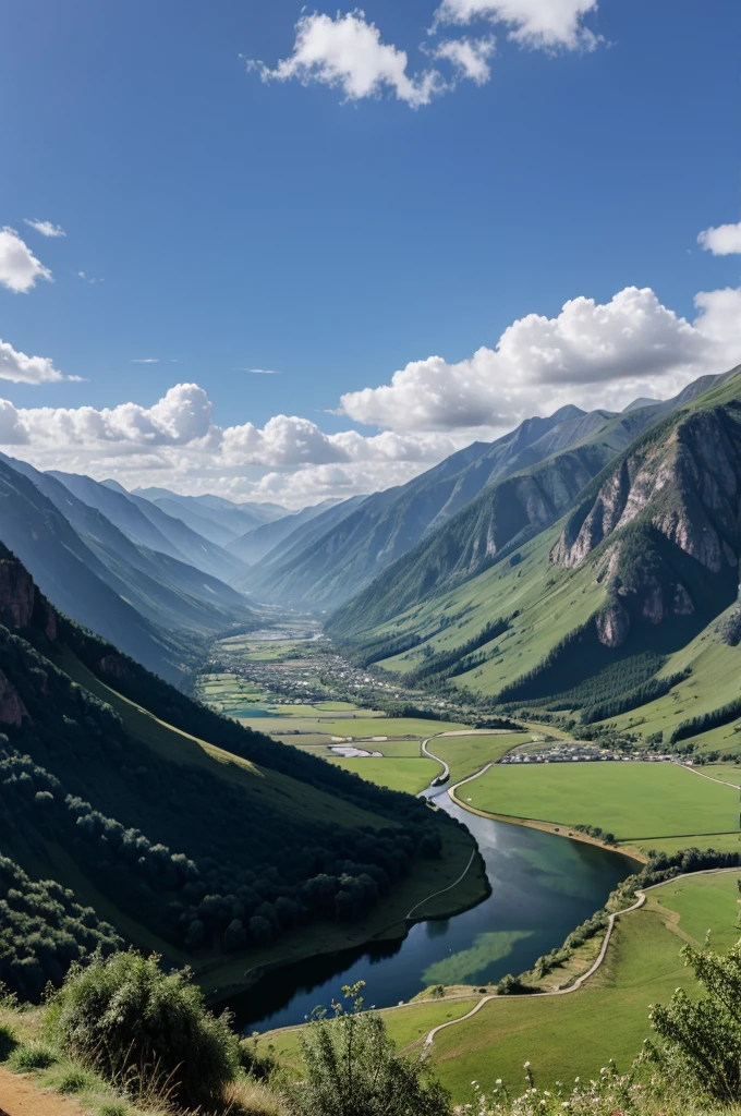 Valley between Mountains 