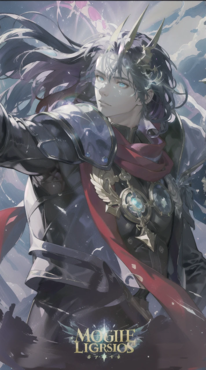 masterpiece, best quality, 1 male, adult, mature, tall muscular guy, Dark theme, Magic circle, bubble, rainbow Sunlight, Underwater, Reflected mirror, floating piece of Glass, Rainbow light, Bubble Swirling, wind Swirling, Aurora, fantasy scenery, Starlight around the character, (upper body)