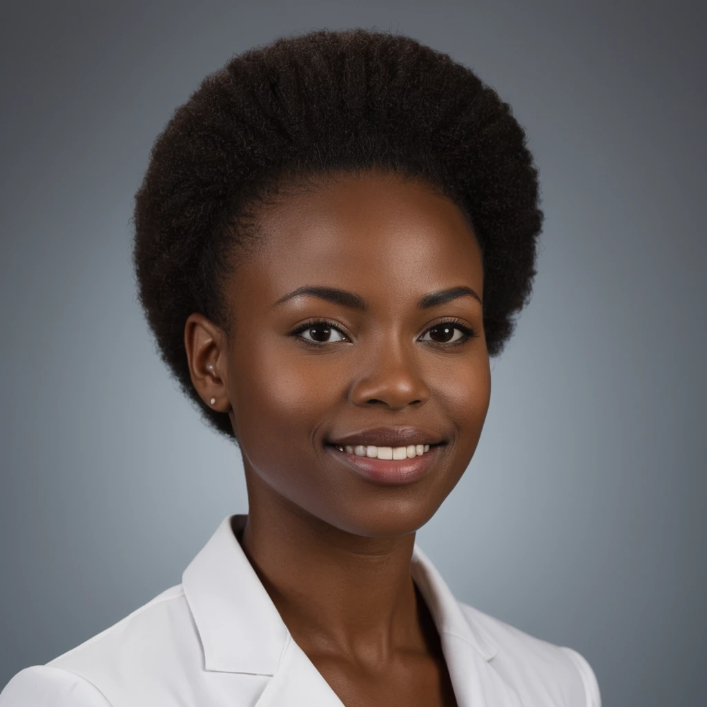 Here's a professional prompt for generating a corporate ID photo for an African girl: "Generate corporate ID photo for an African professional girl. Ensure photo reflects a professional and serious demeanor, with consistent quality and style suitable for official use. The subjects' face should be well-lit and clearly visible, emphasizing her professionalism and authentic personality."