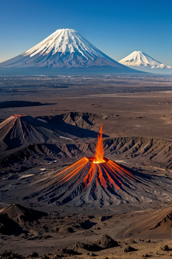 Volcanic eruption of Mount Fuji