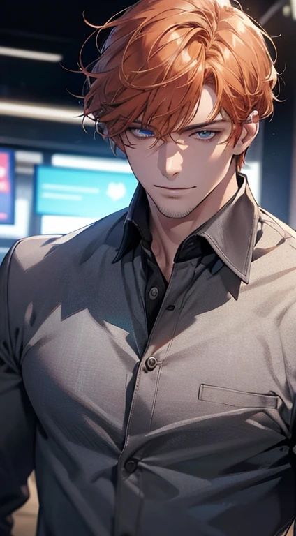 (best quality,4k,8k,highres,masterpiece:1.2),ultra-detailed,(realistic,photorealistic,photo-realistic:1.37),1 man,31 years old,mature man,very handsome,without expression,smile,short grey b
Orange hair,blue eyes,penetrating gaze,perfect face without errors,imposing posture,businessman,office background,cinematic lighting,hdr image