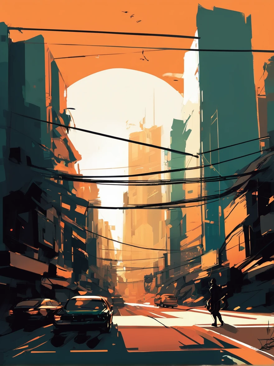 in style of Benedick Bana, city landscape
