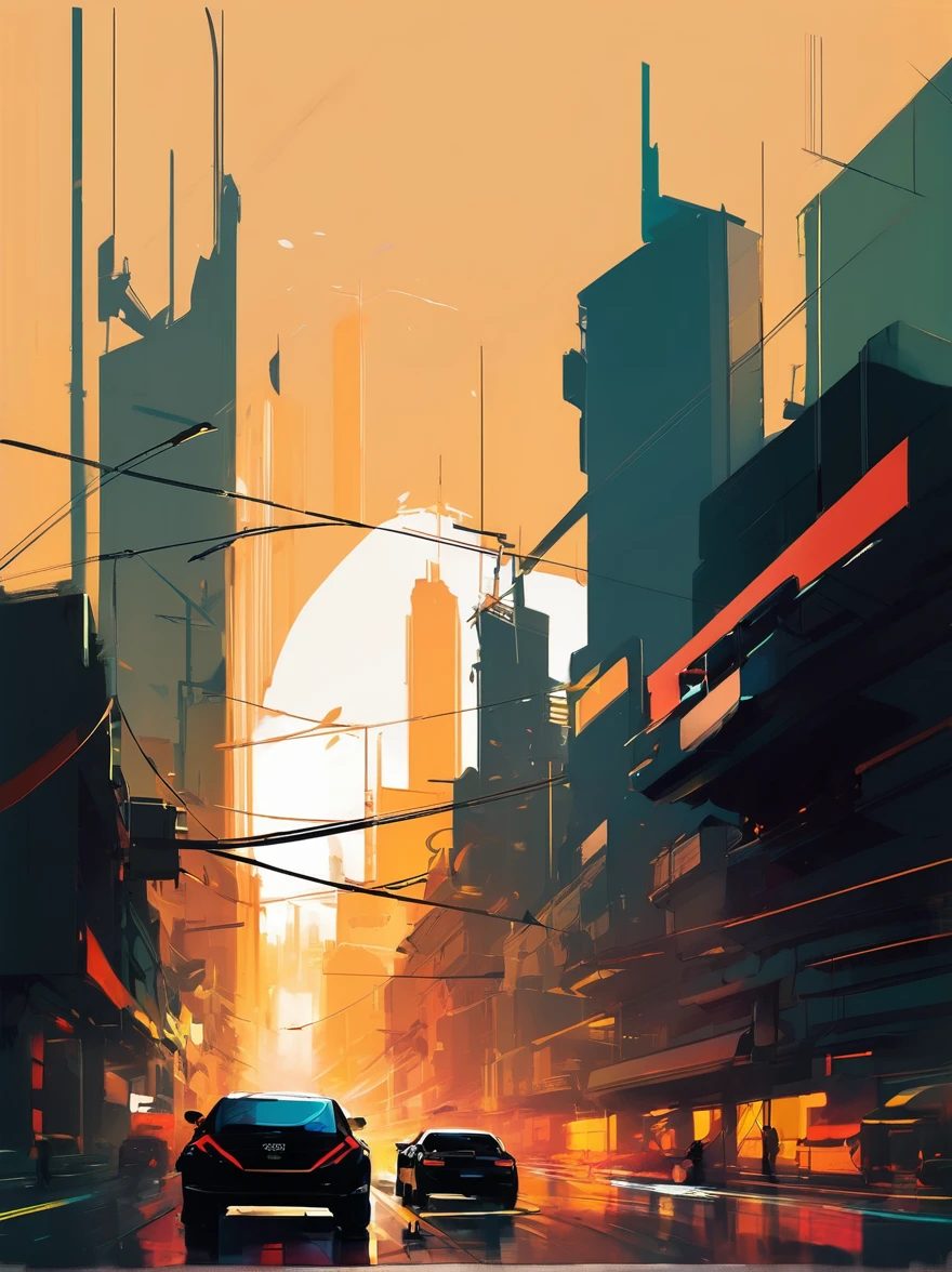 in style of Benedick Bana, city landscape