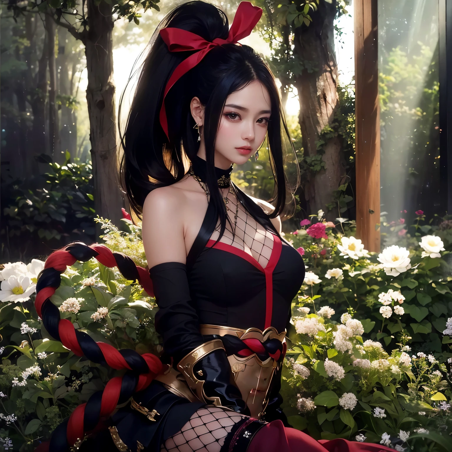(8k, RAW photo, photorealistic:1.25) ,( lipgloss, eyelashes, glosace, glossy skin, best quality, ultra highres, depth of field, chromatic aberration, caustics, Broad lighting, natural shading,Kpop idol) looking at viewer with a serene and goddess-like happiness