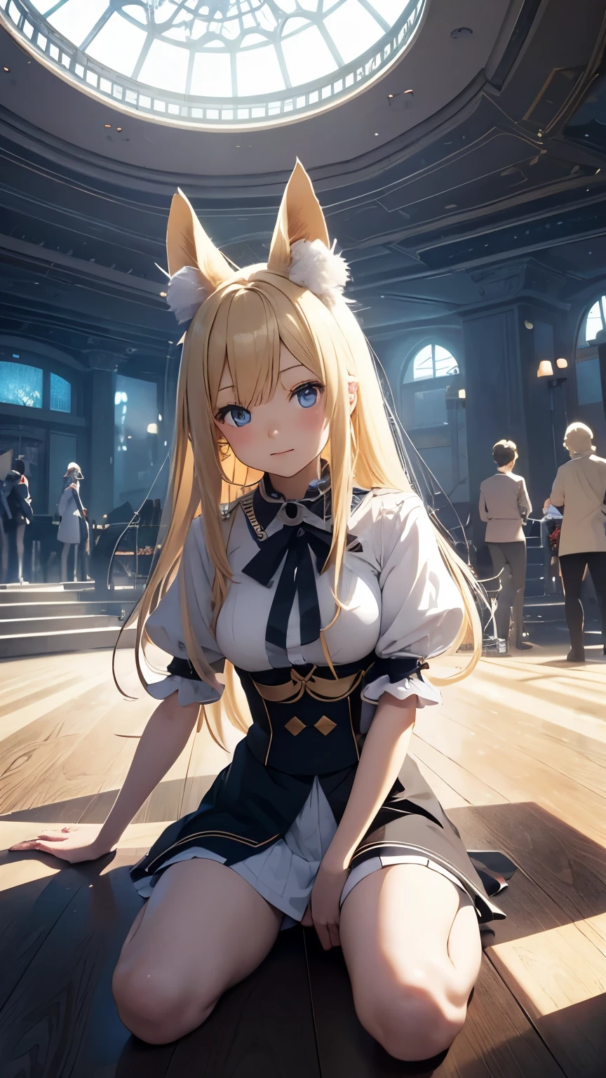 Svein Nyhus, Stian Hole, Konstantin Somov, Yumiko Igarashi, Yoshisuke Kurosaki, Shirō Kawakami, Surrealism, Mysterious, Bizarre, Outlandish, Fantasy, Sci-Fi, Japanese Animation, Unbuilt An architectural project that never materialized, Alice, a beautiful blonde miniskirt girl drawn using geometric perspective, perfect voluminous body, Three-point perspective, cross-sectional view, World construction and evolution, detailed masterpiece Hyper realistic sharp focus cinematic lighting embarrassed shy blushing zoom in cute coquettish real