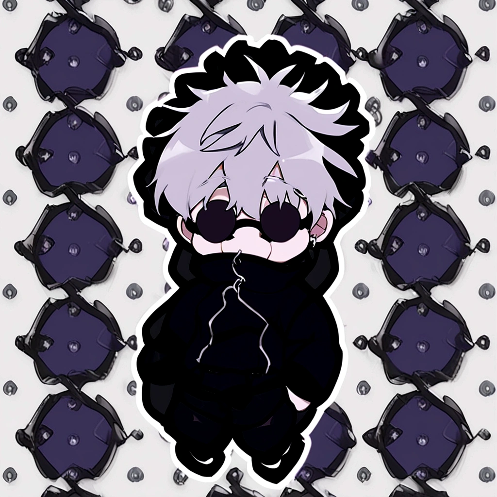 Create a Gojo satoru, Expanding your domain, using the Crown on a white background.