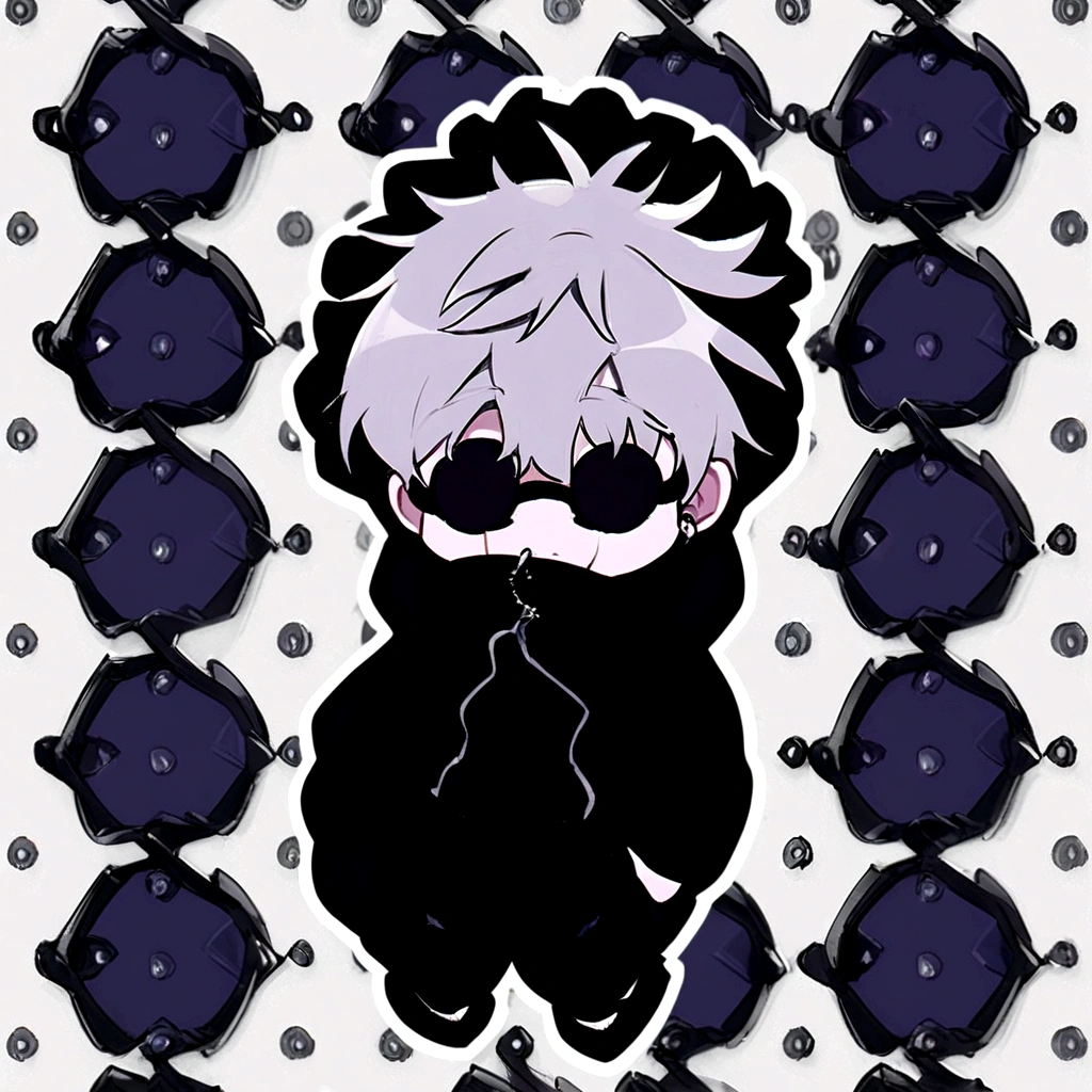 Create a Gojo satoru, Expanding your domain, using the Crown. The background must be white without textures. Also, his eyes need to stand out..