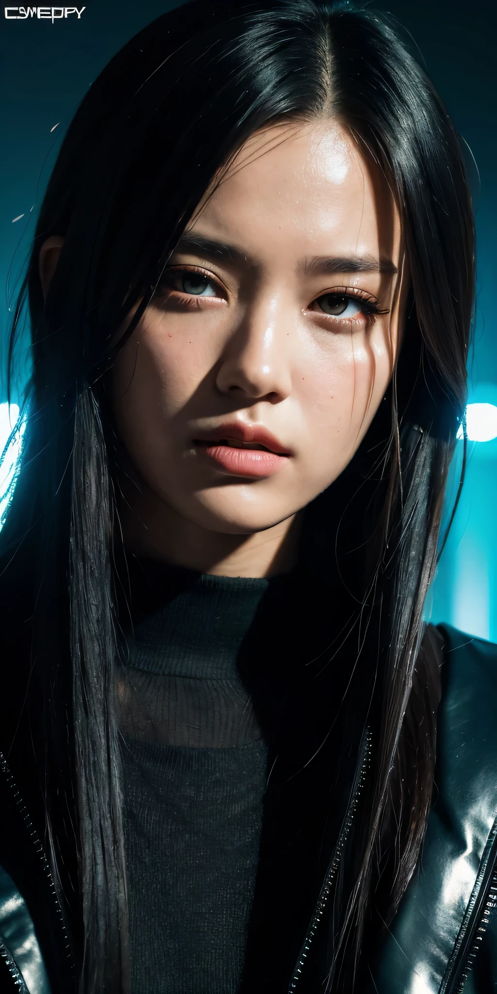 Wearing cyberpunk complex streetwear, beautiful, girl, detailed portrait, 4 K, bright colors, concept art, cinematic dramatic atmosphere, sharp focus, volumetric lighting, cinematic lighting, studio quality