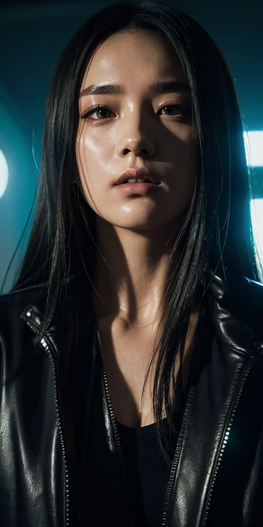 Wearing cyberpunk complex streetwear, beautiful, girl, detailed portrait, 4 K, bright colors, concept art, cinematic dramatic atmosphere, sharp focus, volumetric lighting, cinematic lighting, studio quality