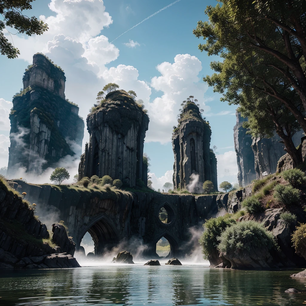 A fantasy world with magical portals, Everything is magical, The atmosphere has a magical quality, Photo-realistic, high detail, best quality, 4K