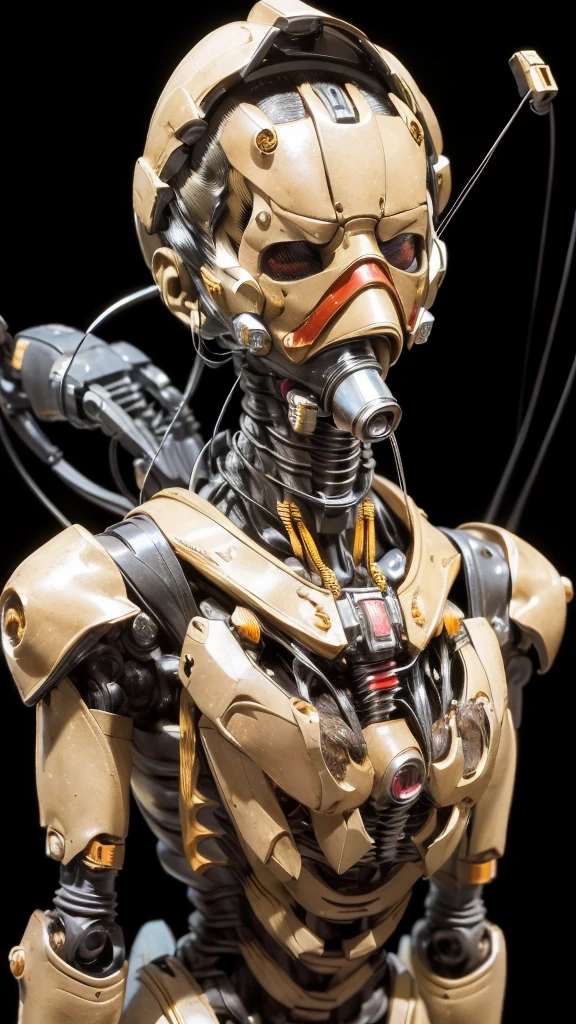 photograph, L USM, 800mm lens, buff General Grievous, General Grievous is Basic, he has Low fade hairstyle, volumetric lighting, Nikon d850, Kodak gold 200