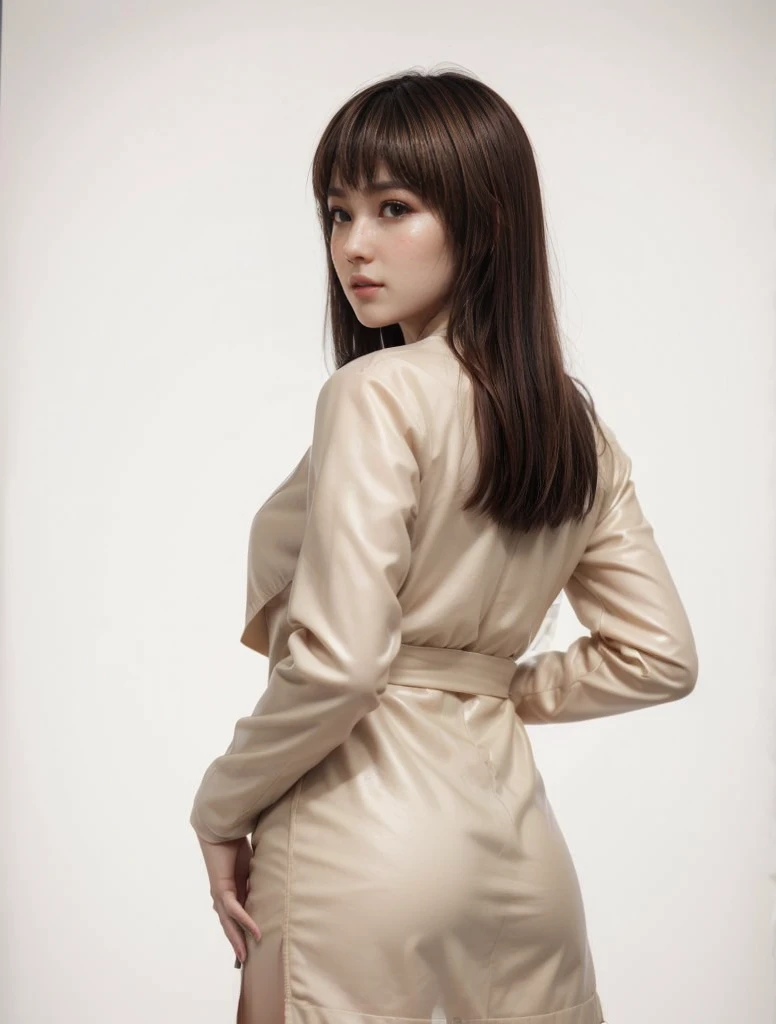 Kasumi, brown eyes, (best quality, ultra-detailed), (realistic:1.37), beautiful and detailed face, ultra-realistic texture, delicate face, delicate body, red lipstick, bright colors. High definition, 8K.