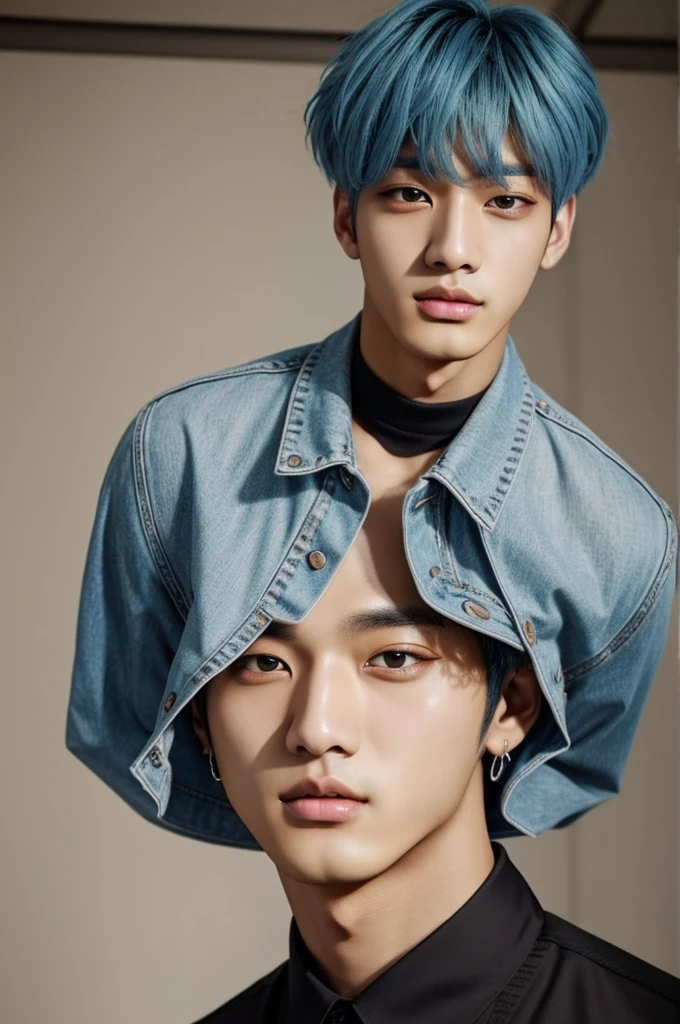 His name is Huening Kai Kamal, He has brown eyes and light blue hair and is very handsome.. He belongs to a male Kpop group called Tomorrow x together.