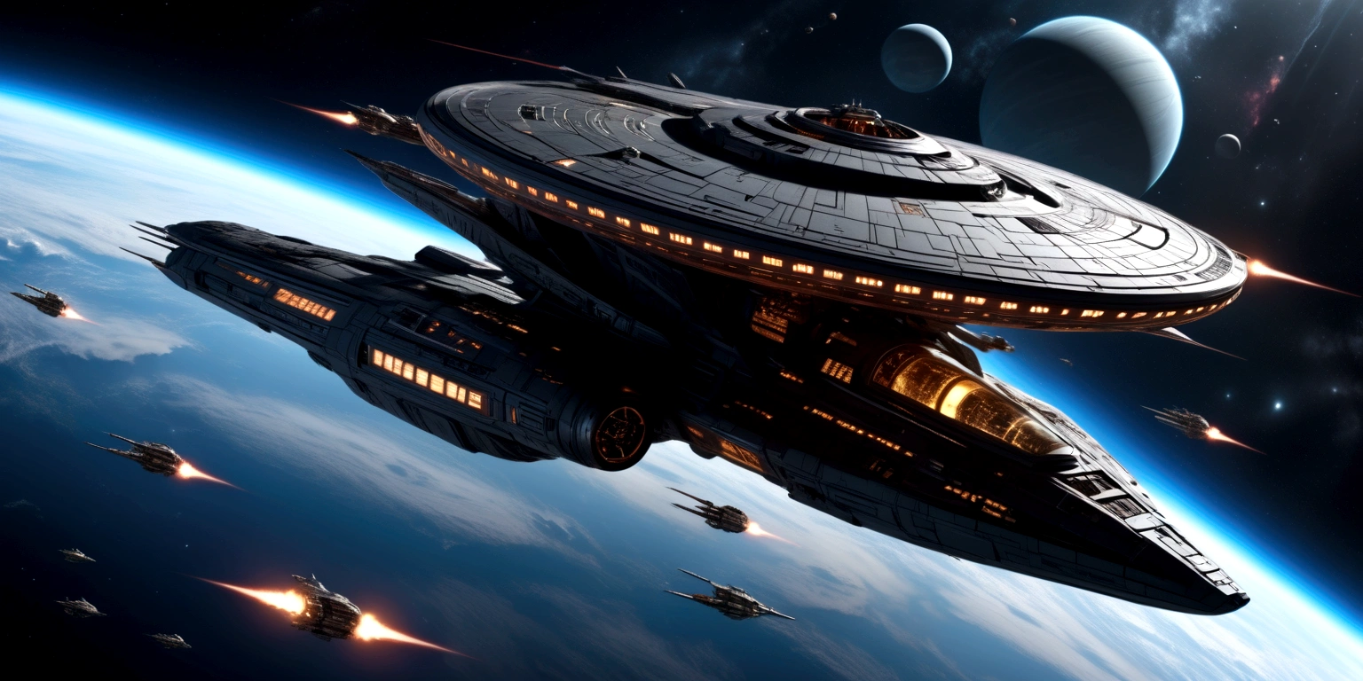 A futuristic space battle scene, a graceful fighter spacecraft, sleek and aerodynamic, with glowing engines and advanced weaponry, engaging in an epic confrontation with a massive, ominous death star-like structure, dramatic lighting, cinematic camera angles, intricate details, highly realistic, vibrant colors, dramatic lighting, cinematic composition, (best quality,4k,8k,highres,masterpiece:1.2),ultra-detailed,(realistic,photorealistic,photo-realistic:1.37),cinematic lighting,dramatic shadows,glowing energy weapons,spacecraft with detailed engines and hull plating,imposing death star-like structure,vast expanse of space with stars,sense of scale and grandeur