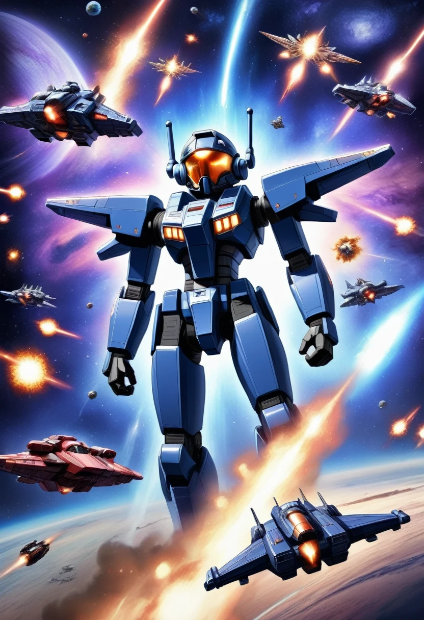 best quality, Electronic games " galaxy " Battle screen, space battle, shooting, 8-bit images, Low, vintage, Powerful effects