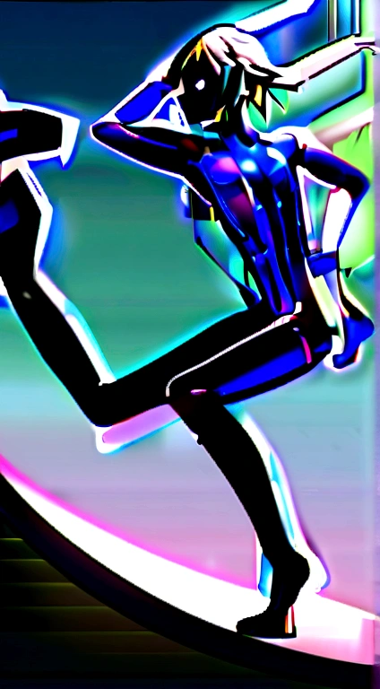 A 18 year-old boy,Wear a skinny latex, make body, figure forming latex