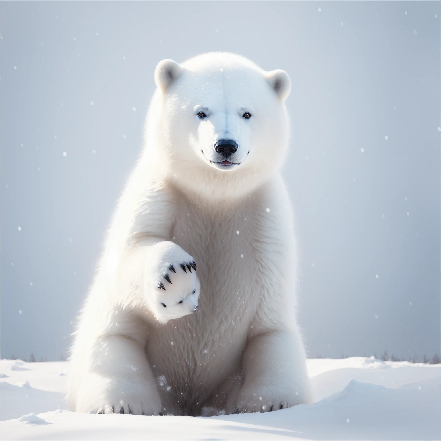 小Polar Bear，cute，Realism，photography，Snow，cold，Polar Bear，Bear
