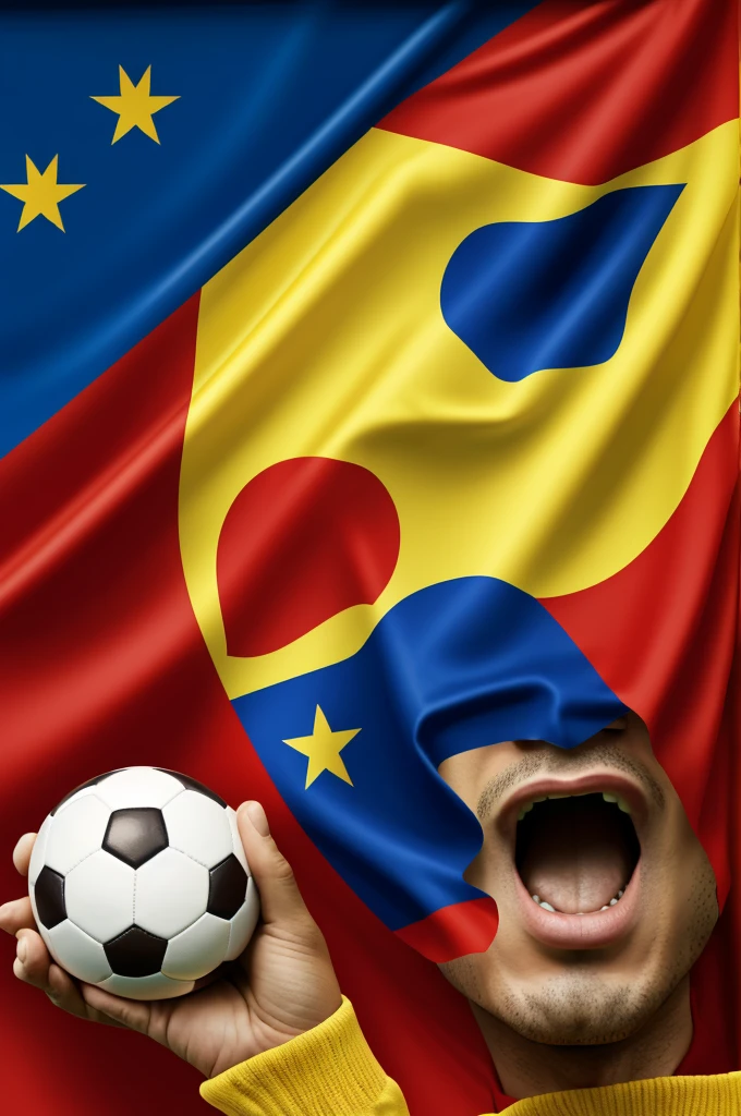 Flag of Venezuela with the soccer champions cup