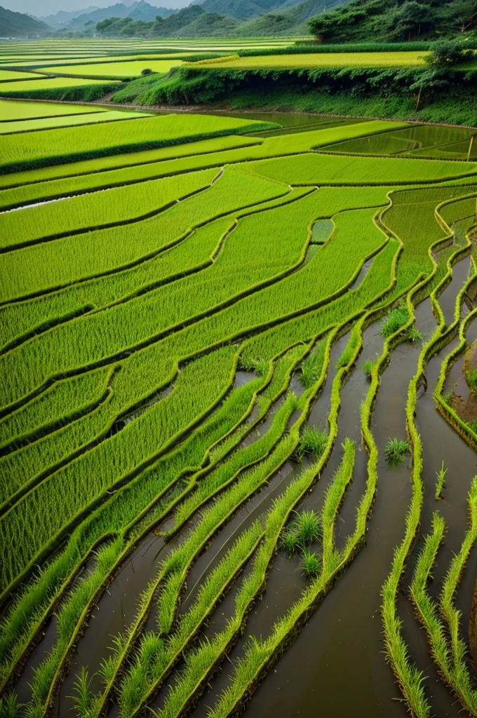 Paddy fields in china 