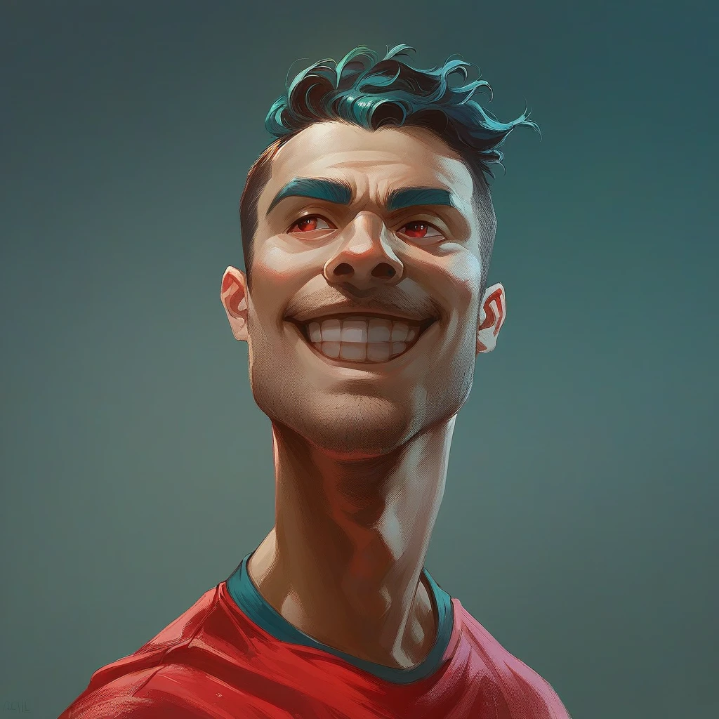 a man, teal hair, red eyes, smile, angel wings, golden halo, jersey real madrid, standing upright, in outer space, Milky Way in the background, stars in the distance, upper body