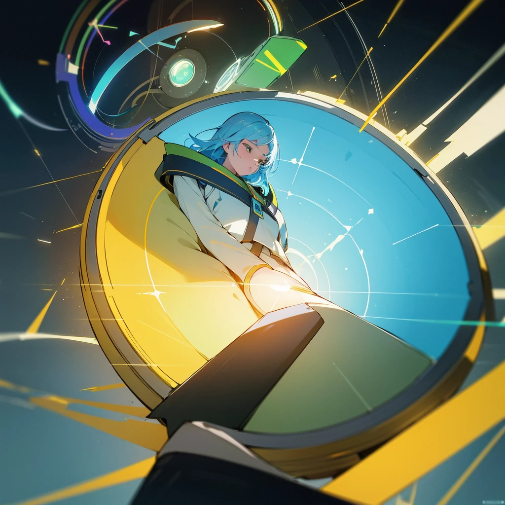 1girl,colorful modern minimalist logo design,educational icons such as open book with light bulb above,interactive elements like arrows and circles around icons,vibrant colors blue,green,yellow,shield or circular frame base,detailed,hyper realistic,cinematic lighting,4k,8k,photorealistic,award winning