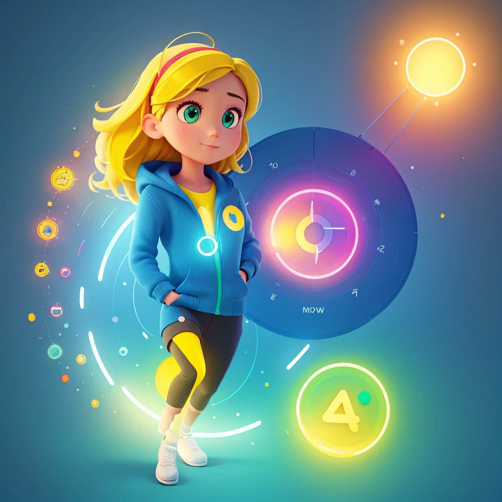 1girl,colorful modern minimalist logo design,educational icons such as open book with light bulb above,interactive elements like arrows and circles around icons,vibrant colors blue,green,yellow,shield or circular frame base,detailed,hyper realistic,cinematic lighting,4k,8k,photorealistic,award winning