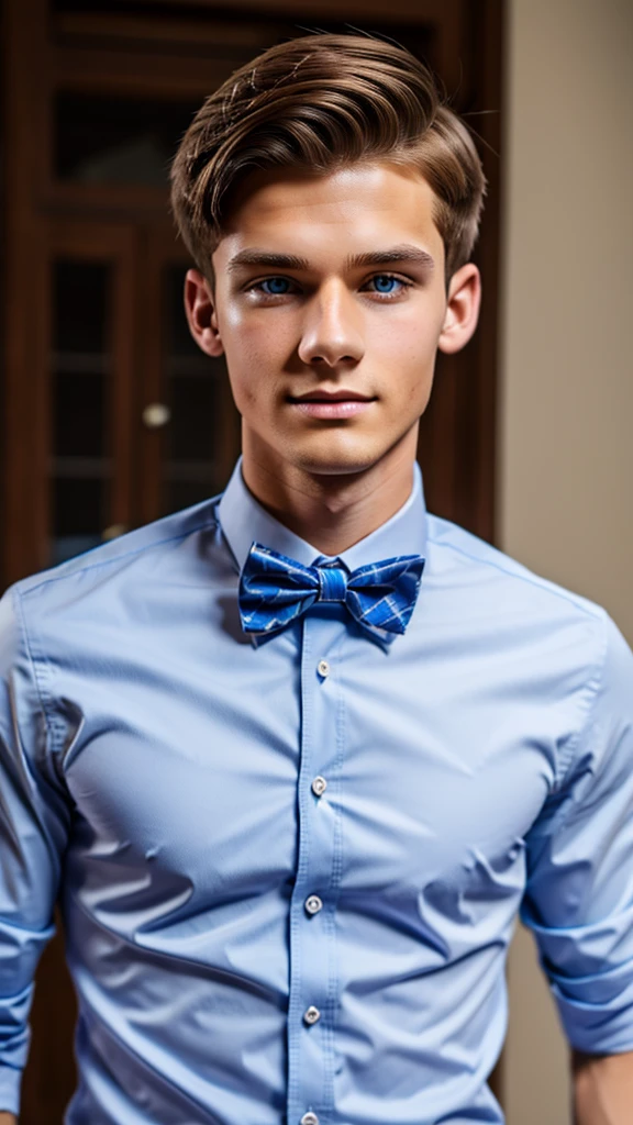 19 year old male wearing bow tie and lomg sleveed button up
4K HIGH REZ
Physical Description: Brown colored hair and skinny build. 5"5 and 150 LB. Blue eyes.
.