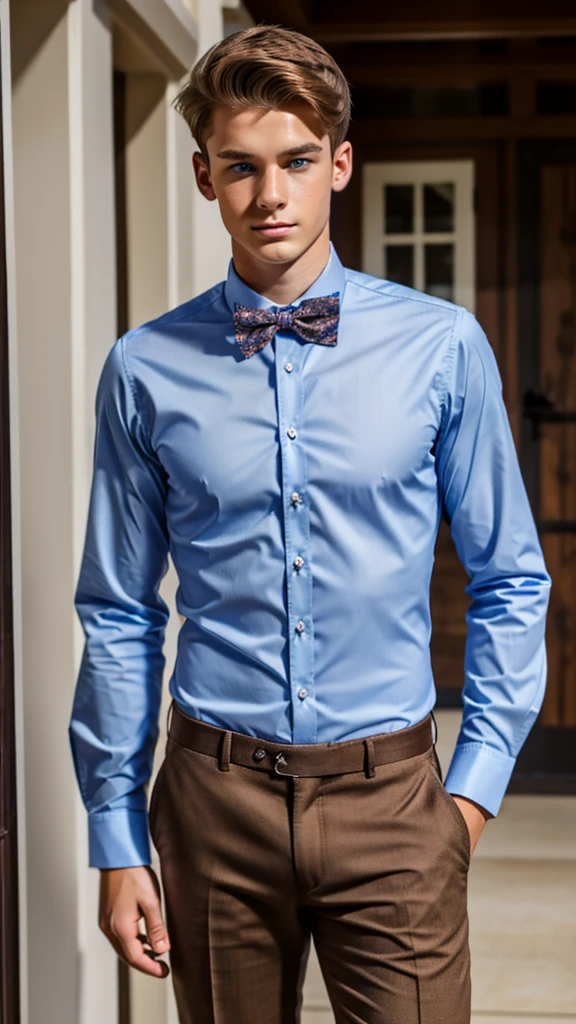 19 year old male wearing bow tie and lomg sleveed button up with belt and tucked in
4K HIGH REZ
Physical Description: Brown colored hair and skinny build. 5"5 and 150 LB. Blue eyes.
.
