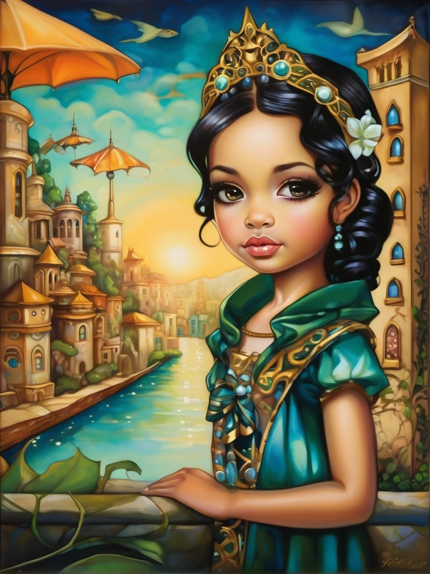 in style of Jasmine Becket-Griffith, city landscape