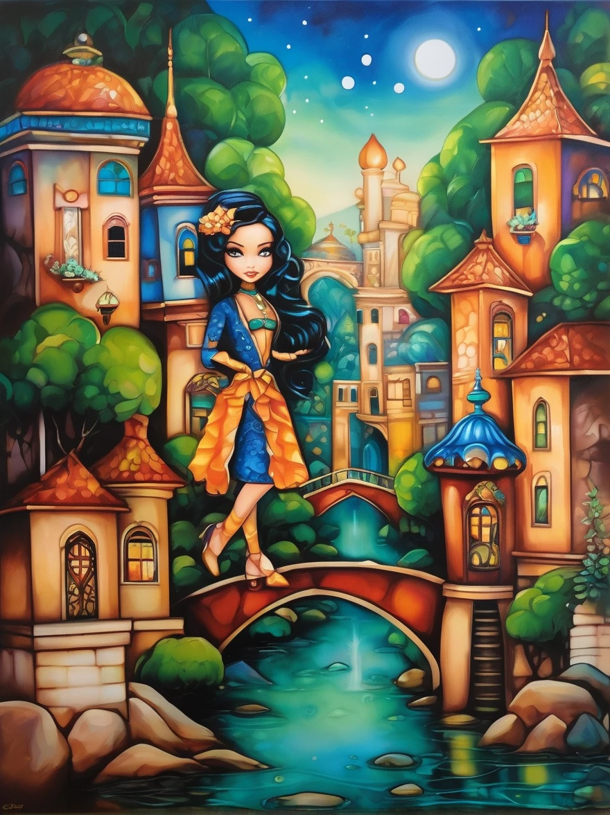 in style of Jasmine Becket-Griffith, city landscape