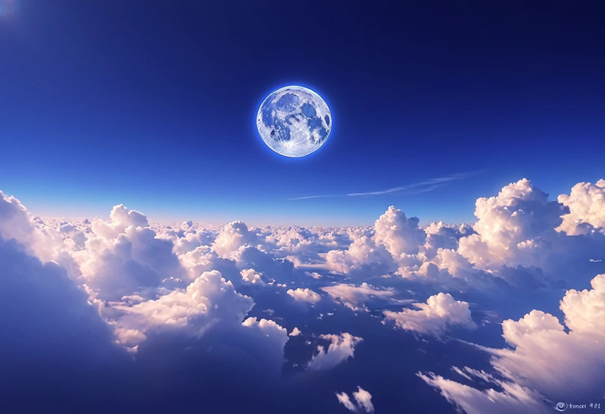 morning, blue sky, cloud, scenery, On the reel of the moon