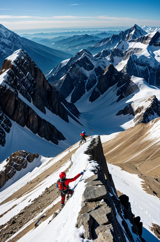 Background: A climber reaching the peak of a mountain, representing overcoming the impossible.